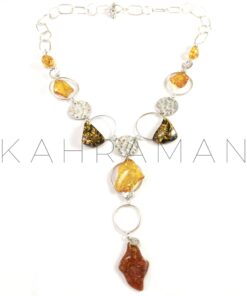 Silver Amber Necklace BC0039