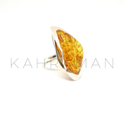 Sterling Silver Amber Ring BA0070