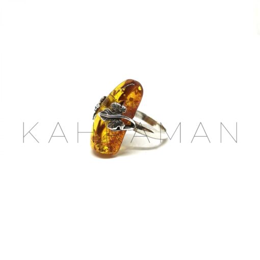 Sterling Silver Amber Ring BA0091