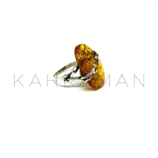 Sterling Silver Amber Ring BA0093