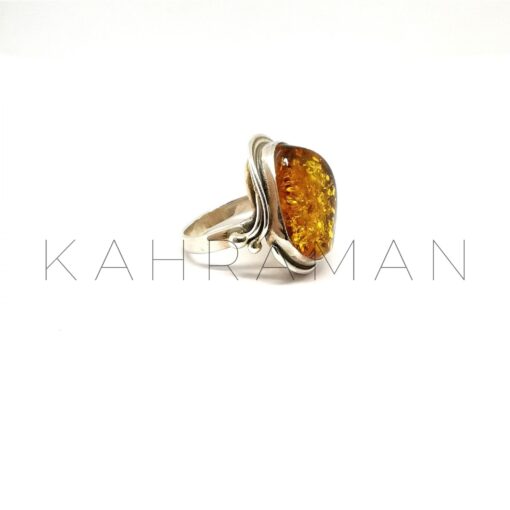 Sterling Silver Amber Ring BA0094