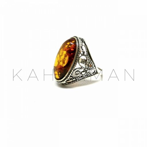 Sterling Silver Amber Ring BA0096