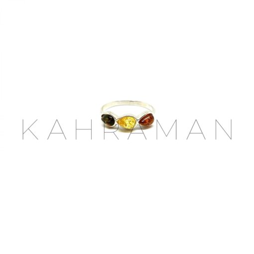 Sterling Silver Amber Ring BA0102