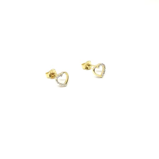 Χρυσά σκουλαρίκια καρδιές BD0094