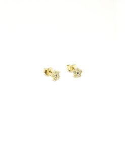 Golden Flower-Shaped Earrings BD0095