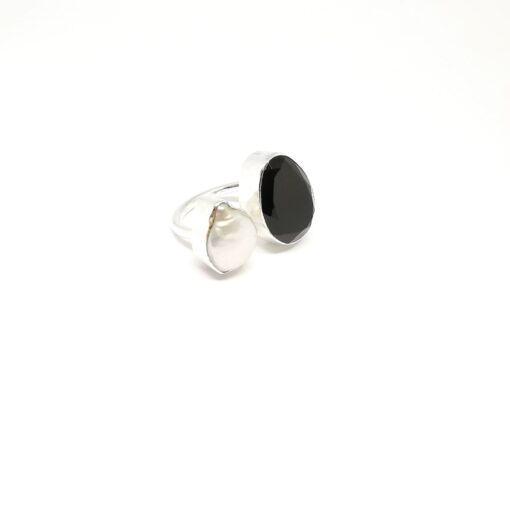 Handmade Onyx & Pearl Ring BA0167