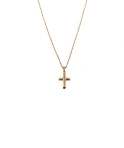 Women's cross made of rose gold-plated stainless steel BC0176