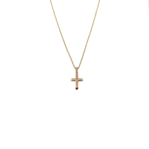 Women's cross made of rose gold-plated stainless steel BC0176