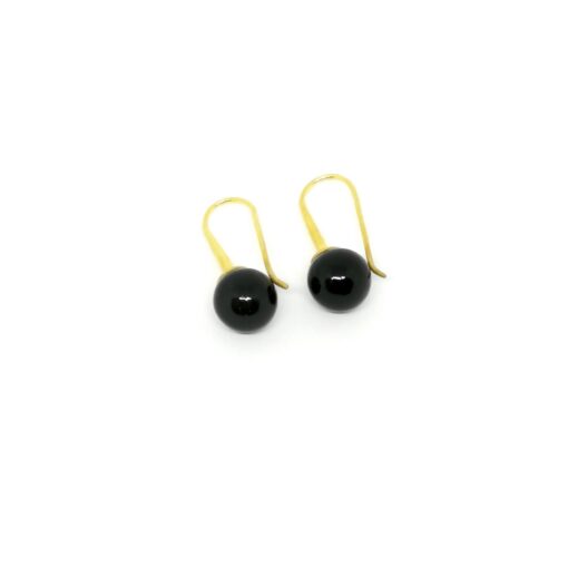 Gold-plated Black Onyx Earrings BD0105