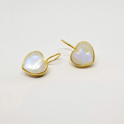 Heart-shaped Moonstone Earrings BD0107