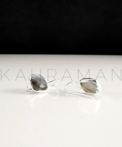 Ασημένια σκουλαρίκια με λαβραδορίτη BD0119
