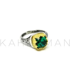 Χειροποίητο δαχτυλίδι με πράσινη πέτρα BA0193