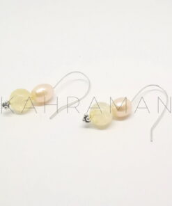 Σκουλαρίκια με σιτρίν και μαργαριτάρια BD0144