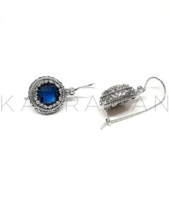 Ασημένια σκουλαρίκια με μπλε κρύσταλλα BD0167