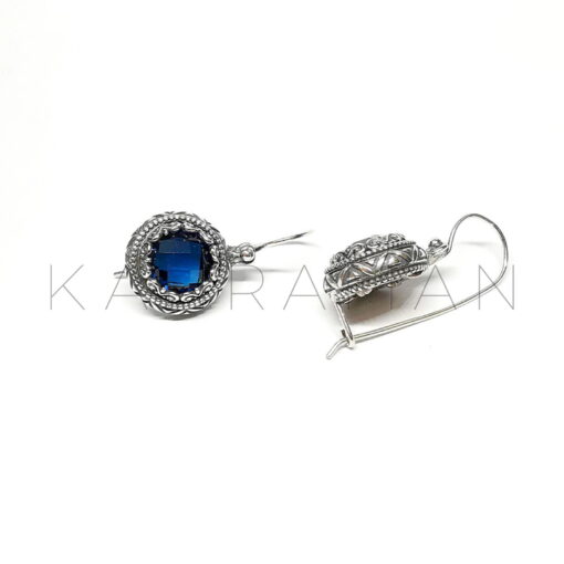 Ασημένια σκουλαρίκια με μπλε κρύσταλλα BD0167