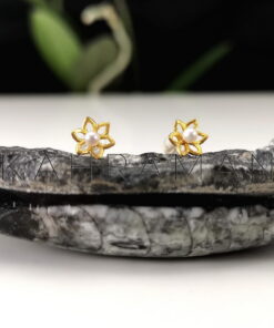 Χρυσά σκουλαρίκια με μαργαριτάρια BD0196