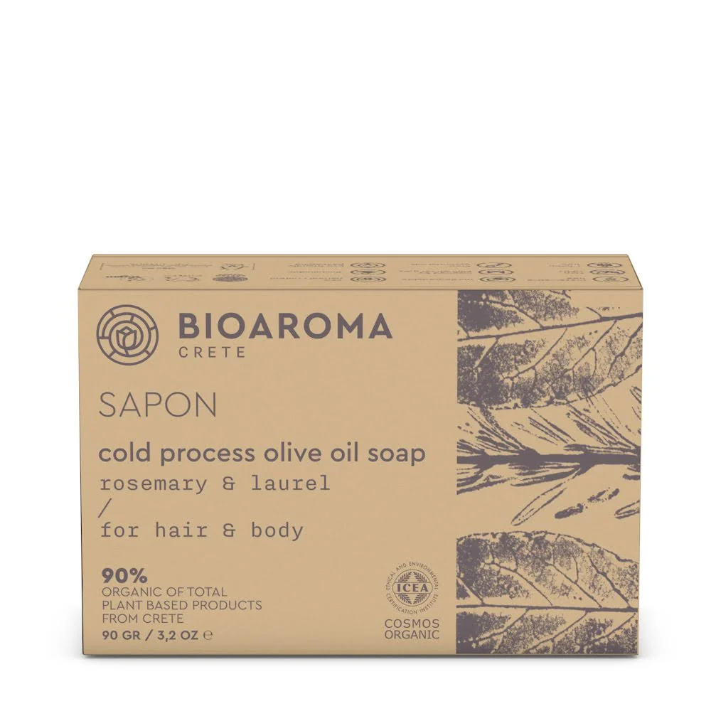 SAPON Rosemary & Laurel Cold Process Organic Olive oil Soap