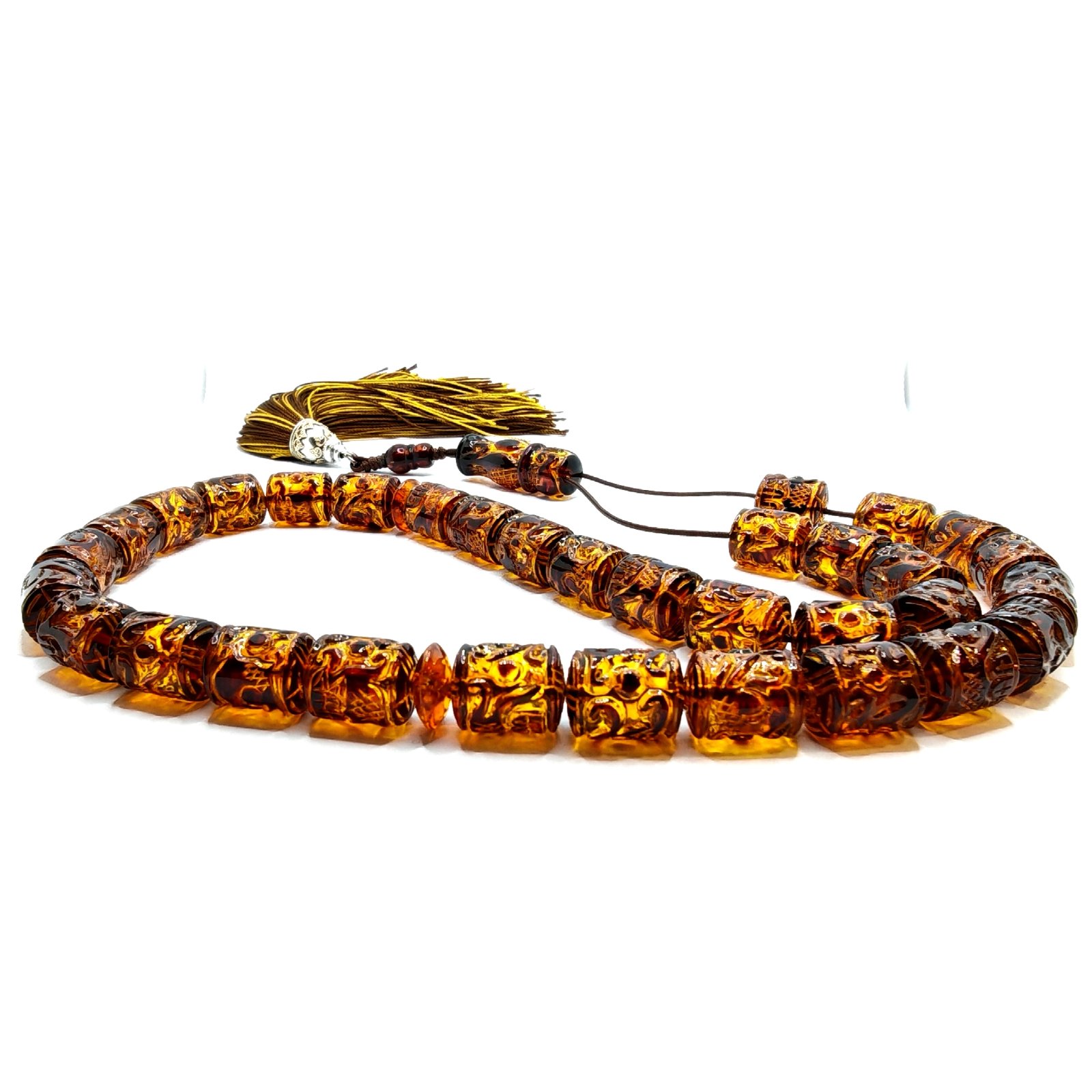 Hand-Carved Amber Komboloi – AN0056